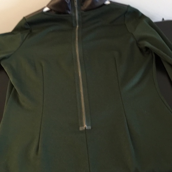 Forest Green Tunic with Faux Leather Collar - Picture 9 of 11